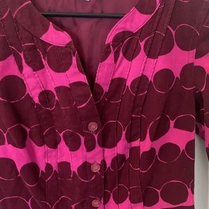 Boden Pink and Burgundy Polka Dot Dress